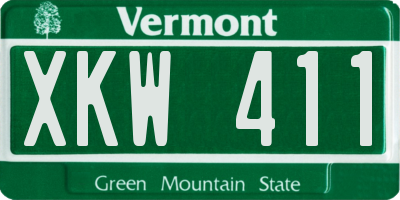 VT license plate XKW411