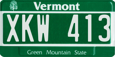 VT license plate XKW413