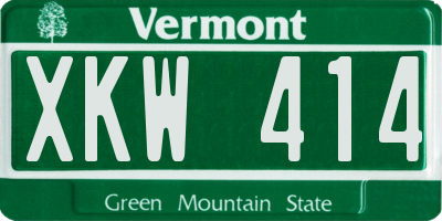 VT license plate XKW414