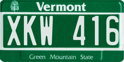 VT license plate XKW416