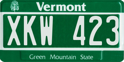 VT license plate XKW423