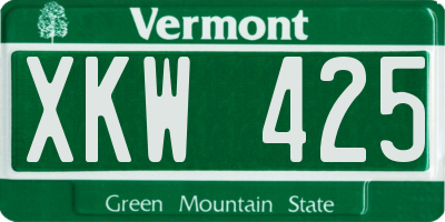 VT license plate XKW425