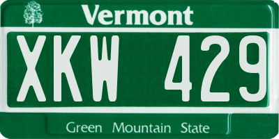 VT license plate XKW429