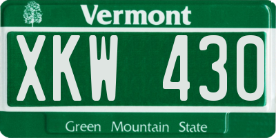 VT license plate XKW430