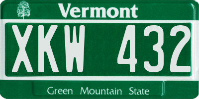 VT license plate XKW432