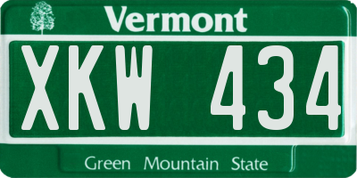 VT license plate XKW434