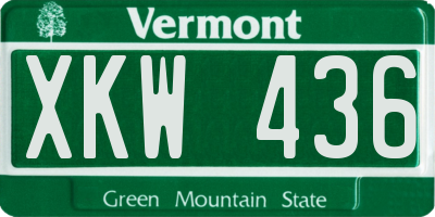 VT license plate XKW436