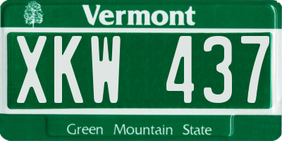 VT license plate XKW437