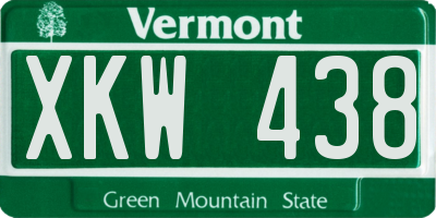VT license plate XKW438