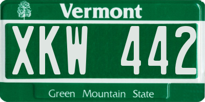 VT license plate XKW442