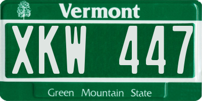 VT license plate XKW447