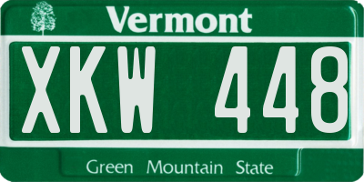 VT license plate XKW448