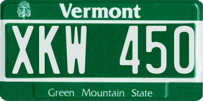 VT license plate XKW450