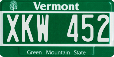 VT license plate XKW452