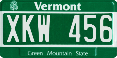 VT license plate XKW456