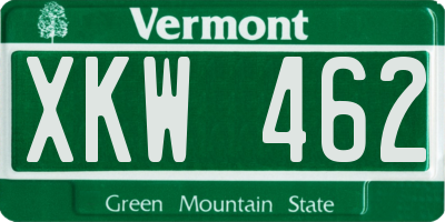 VT license plate XKW462