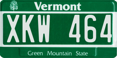 VT license plate XKW464