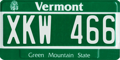VT license plate XKW466