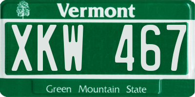 VT license plate XKW467