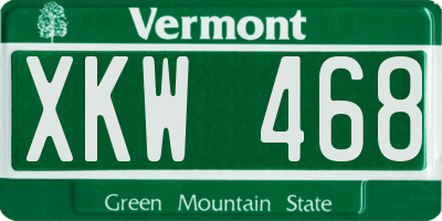 VT license plate XKW468