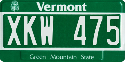 VT license plate XKW475