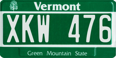 VT license plate XKW476