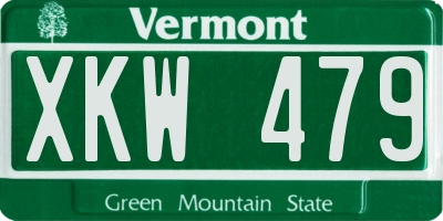VT license plate XKW479