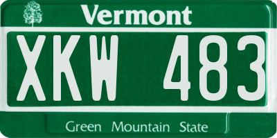VT license plate XKW483
