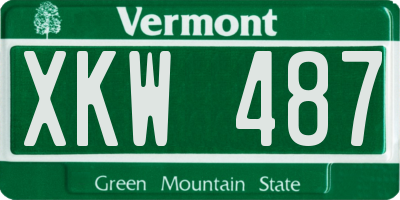 VT license plate XKW487