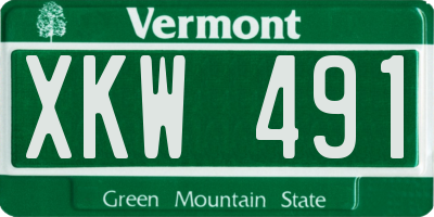 VT license plate XKW491
