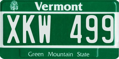 VT license plate XKW499
