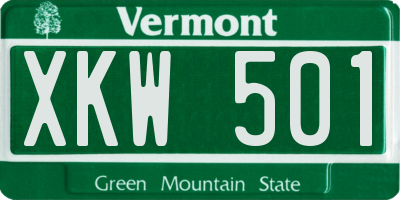 VT license plate XKW501