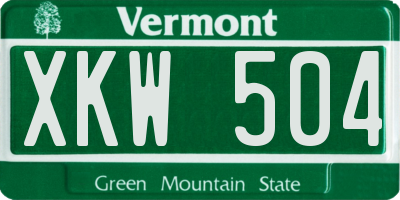 VT license plate XKW504