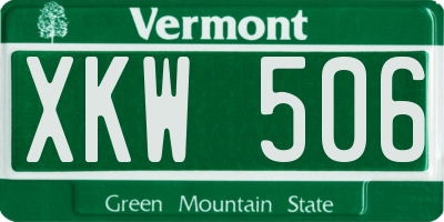 VT license plate XKW506