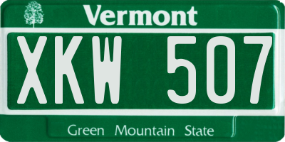 VT license plate XKW507