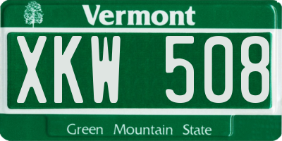 VT license plate XKW508