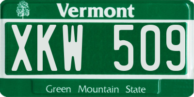VT license plate XKW509
