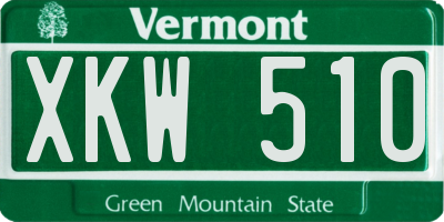 VT license plate XKW510
