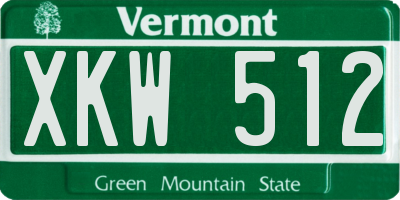VT license plate XKW512