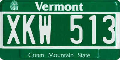 VT license plate XKW513