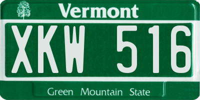 VT license plate XKW516