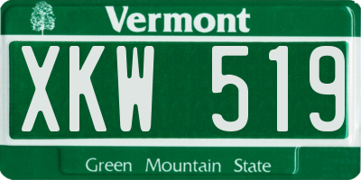 VT license plate XKW519
