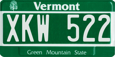 VT license plate XKW522