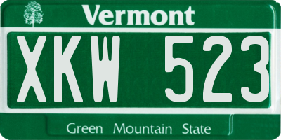VT license plate XKW523