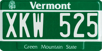 VT license plate XKW525