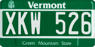 VT license plate XKW526