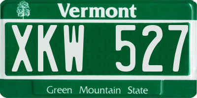 VT license plate XKW527