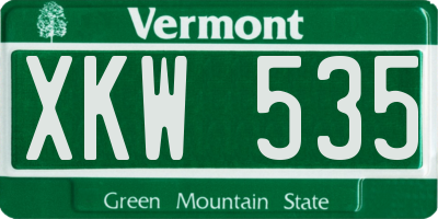 VT license plate XKW535