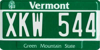 VT license plate XKW544