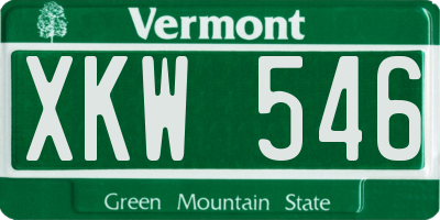 VT license plate XKW546
